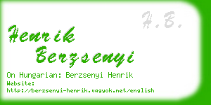 henrik berzsenyi business card
